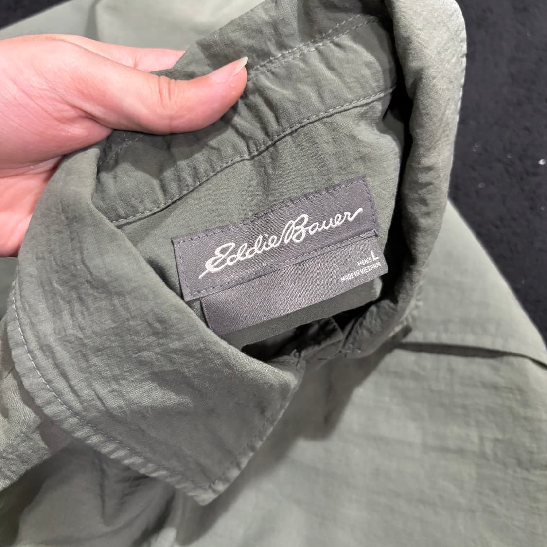 L 에디바우어 카키 나일론 셔츠 워크자켓 상품이미지4