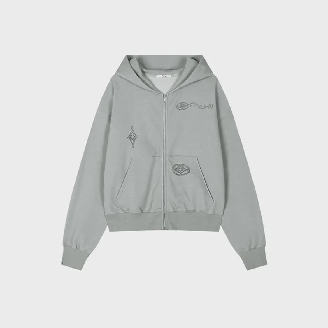 (택O) 더포르타 그래픽 워시드 후드집업 (애쉬 카키) 상품이미지4