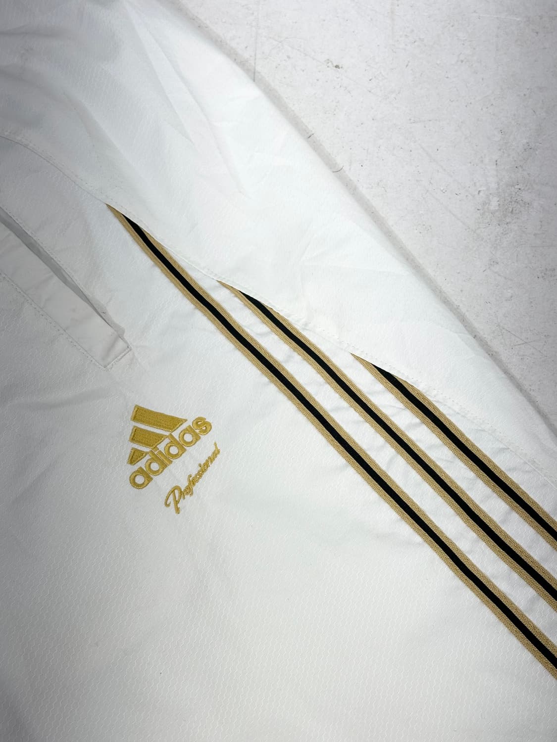 아디다스 화이트 골드 삼선 와이드 트랙 팬츠 추리닝 바지 M 상품이미지6