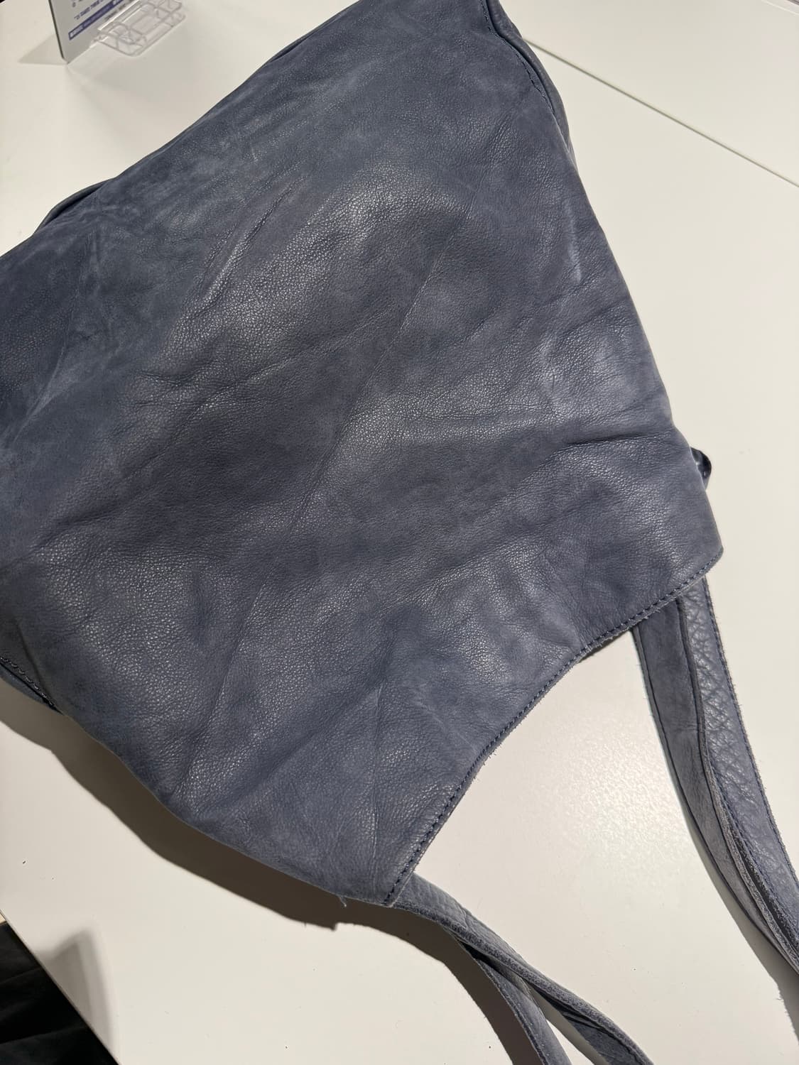Italy real leather ash blue shoulder bag 상품이미지4