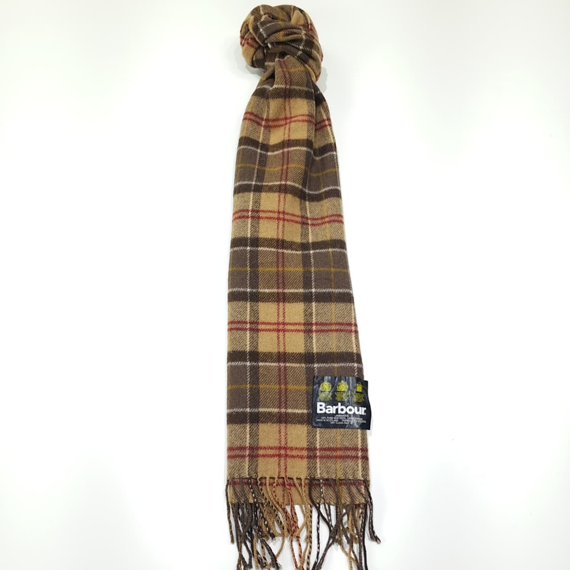 MX518 바버 90s 스코틀랜드판 램스울 베이지 머플러 목도리 상품이미지5