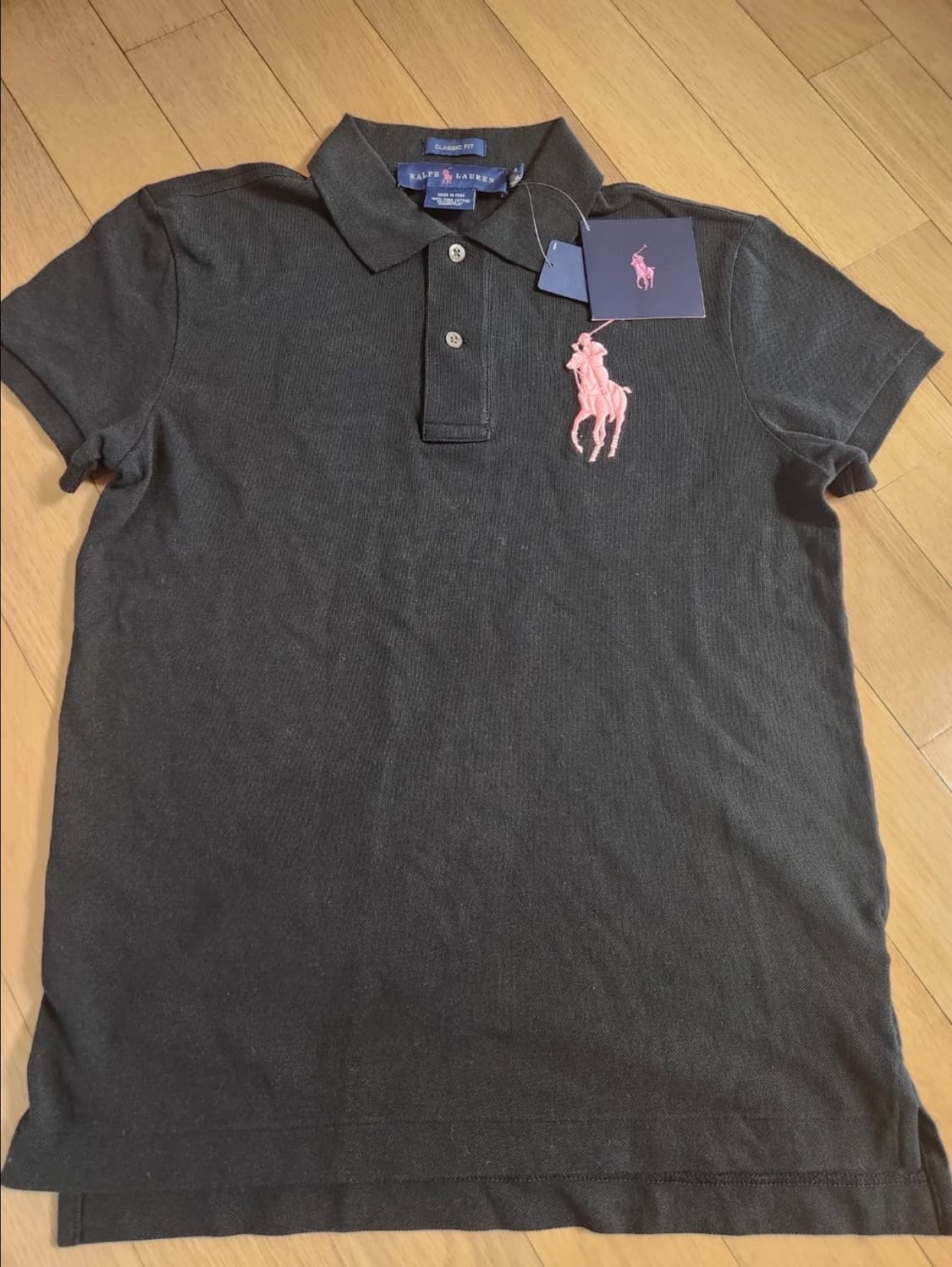 랄프로렌 빅 핑크포니 반팔 카라티 S 블랙(새상품) 상품이미지1