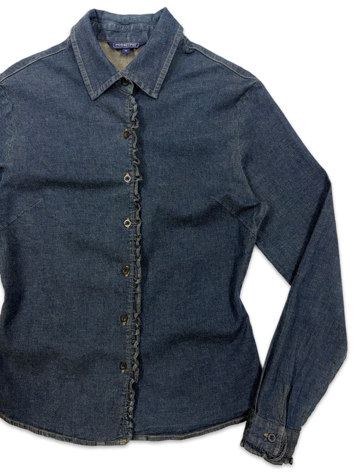 빈티지 데님 프릴 셔츠 상품이미지2