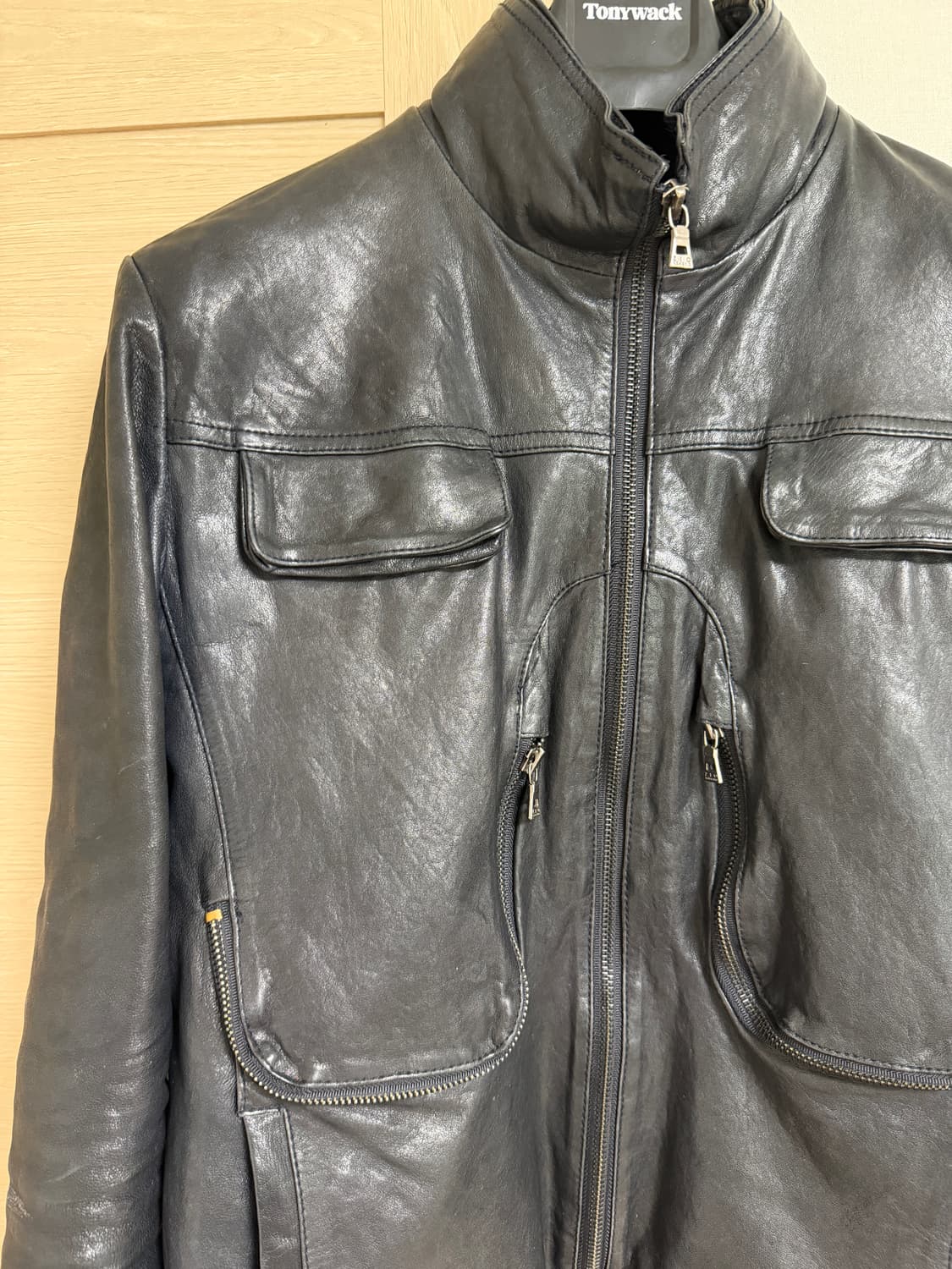 송지오 웨이브 포켓 램스킨 자켓 상품이미지2