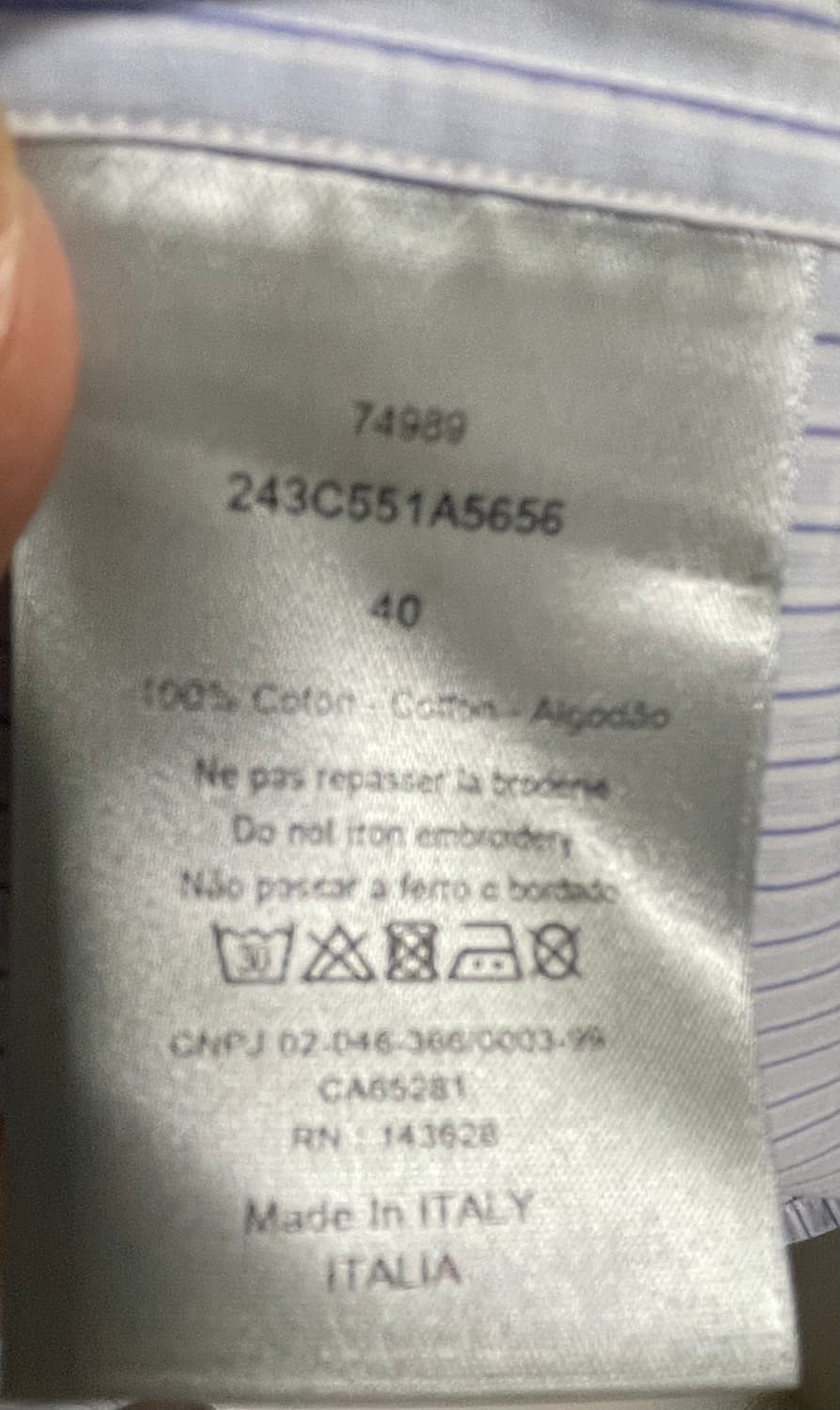 디올 남성 캐쥬얼 스트라이프 오버핏 셔츠 상품이미지4