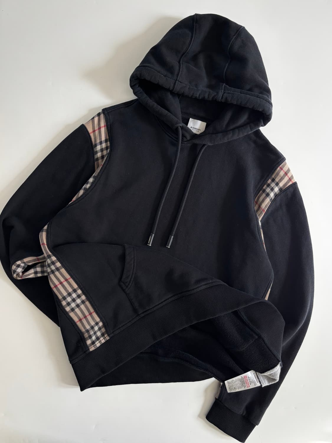 Burberry 버버리 블랙 체크 코튼 후디 상품이미지1