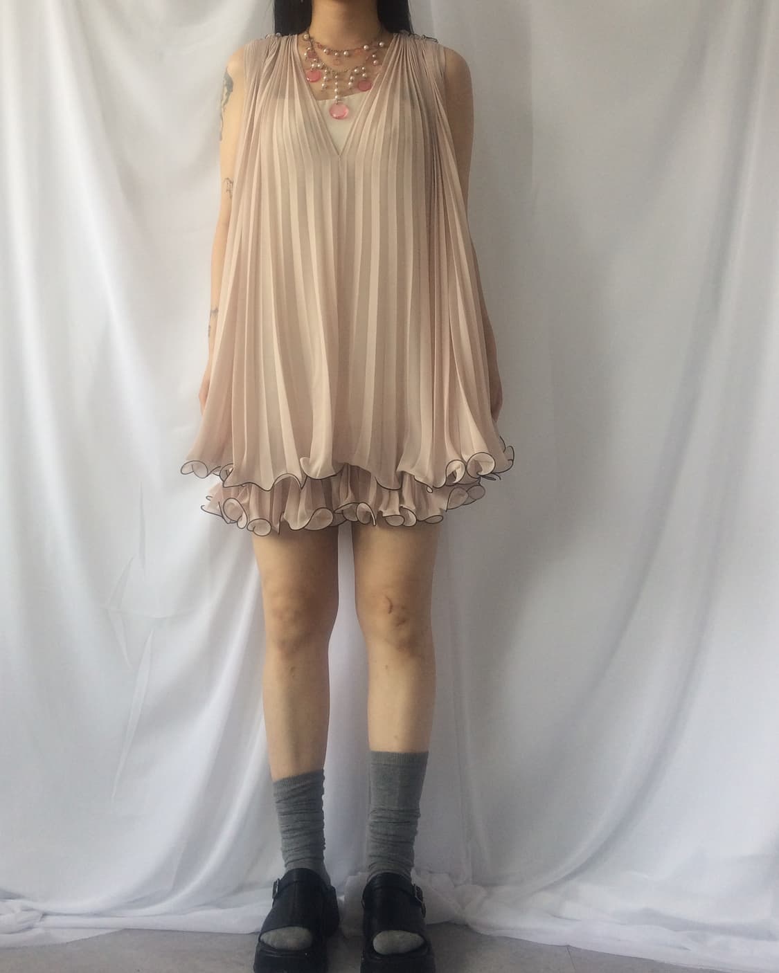 Pleats flare sleeveless onepiece 상품이미지7