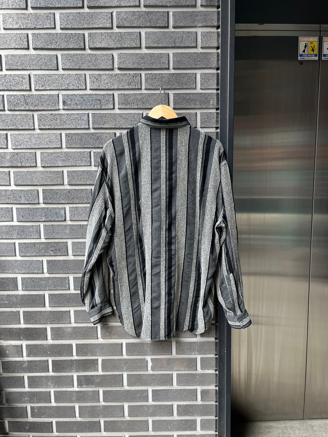 Cesare paciotti 울 트위드 스트라이프 셔츠 상품이미지10