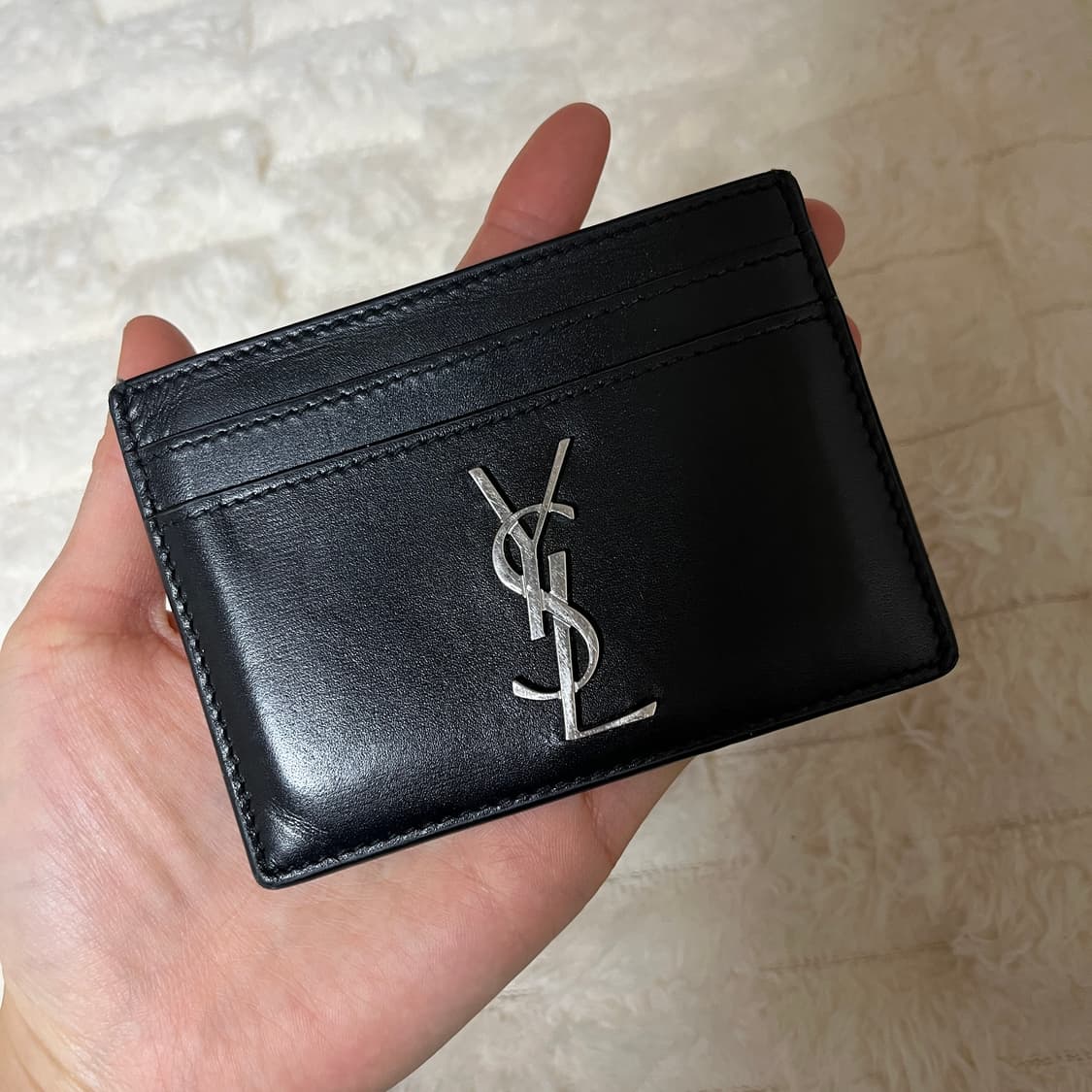 생로랑 Saint Laurent 모노그램 카드지갑 블랙 상품이미지3