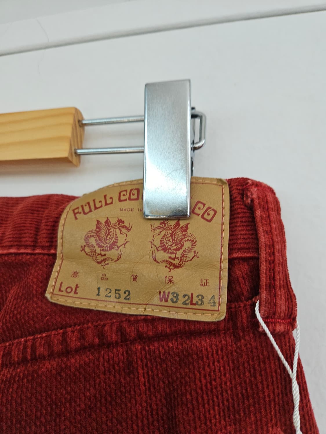 풀카운트 1252 레드 피퀘 바지 32 올드 풀카운트 상품이미지6