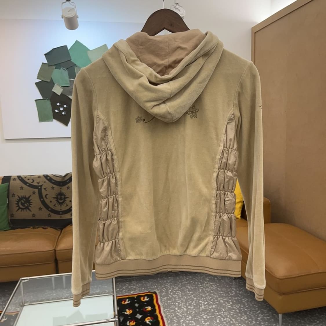 휠라 레트로 폭닥 벨벳 후드 집업 M C07377 상품이미지4