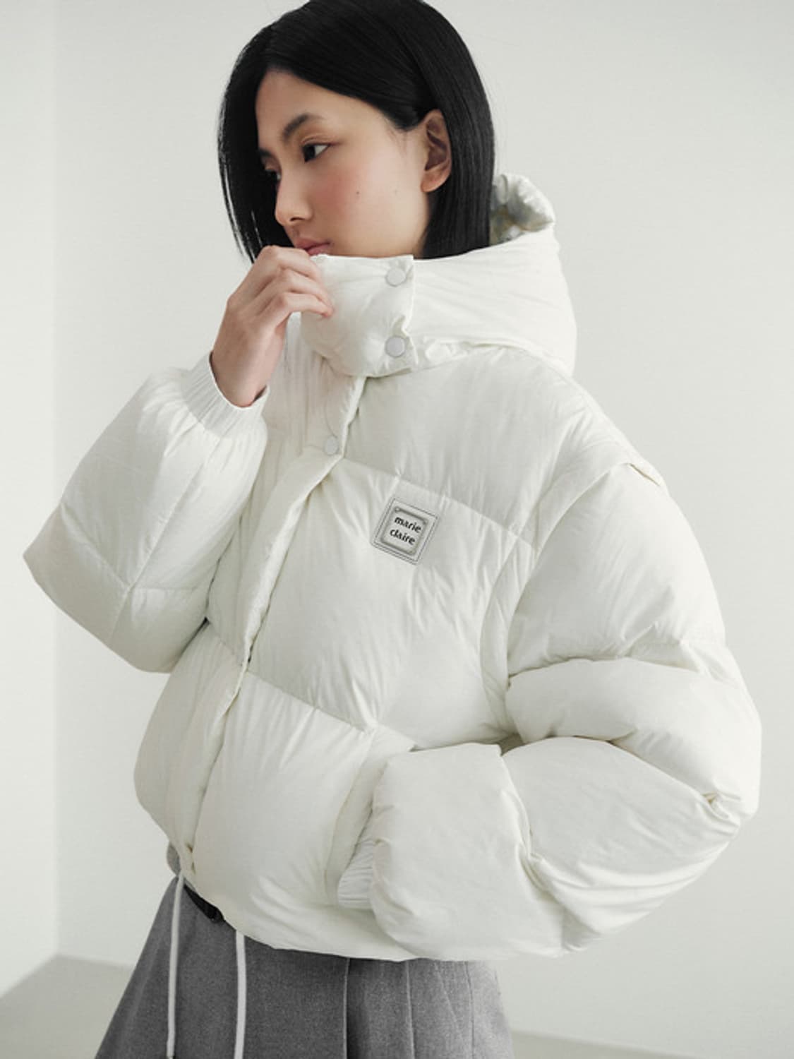 마리끌레르 로고 투웨이 덕다운 패딩 상품이미지1