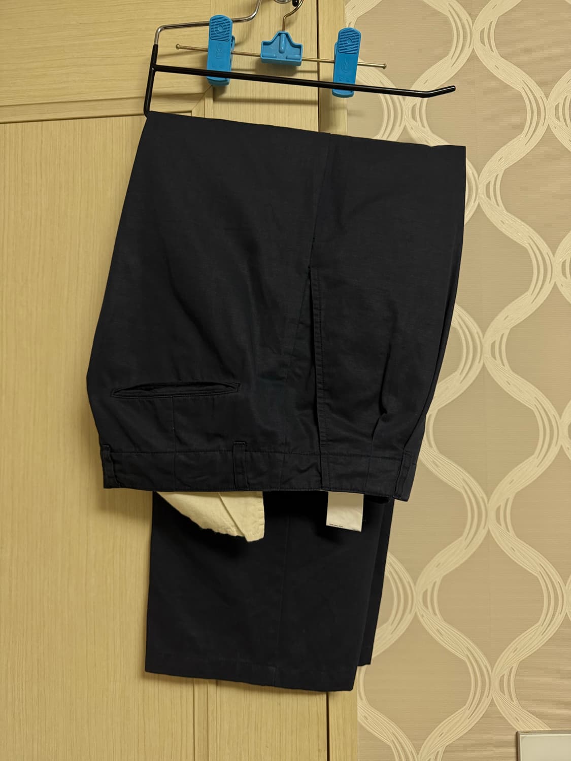 포터리 코튼 리넨 와이드 팬츠 네이비 3 상품이미지2