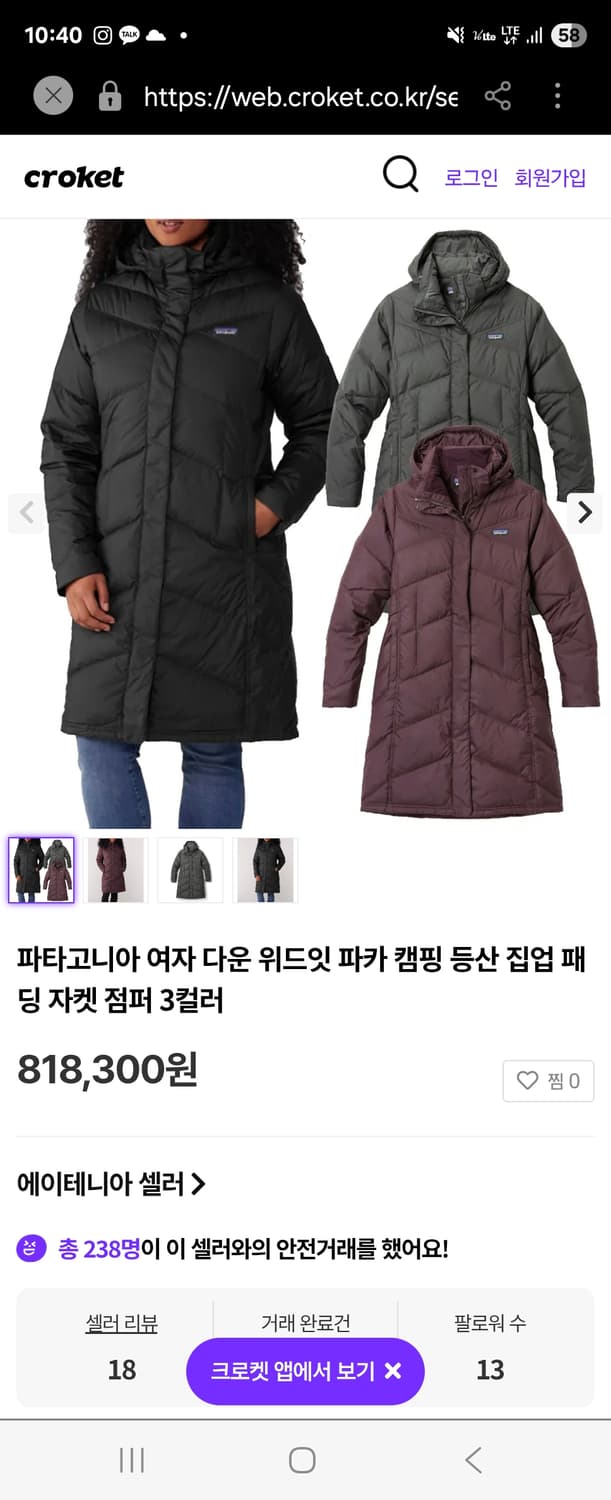 파타고니아 다운 위드잇 파카 롱 패딩 / 여성 패딩 상품이미지3