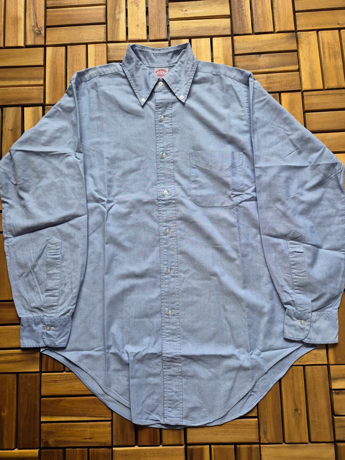 80s 브룩스 브라더스 블루 ocbd 셔츠 USA Made 상품이미지1