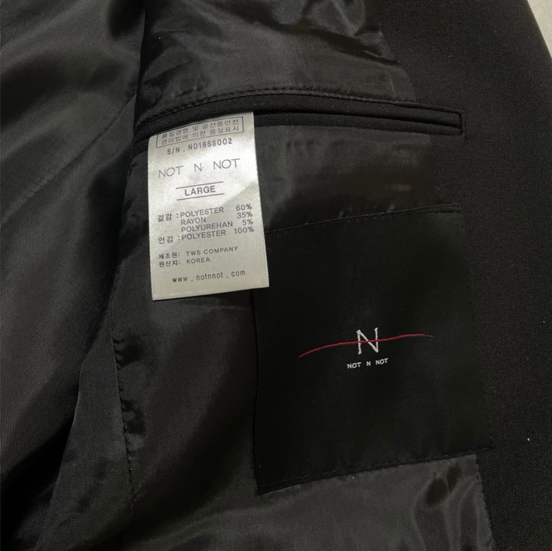 낫앤낫 Not N Not 블랙 미니멀 싱글 블레이저 자켓 L 상품이미지3