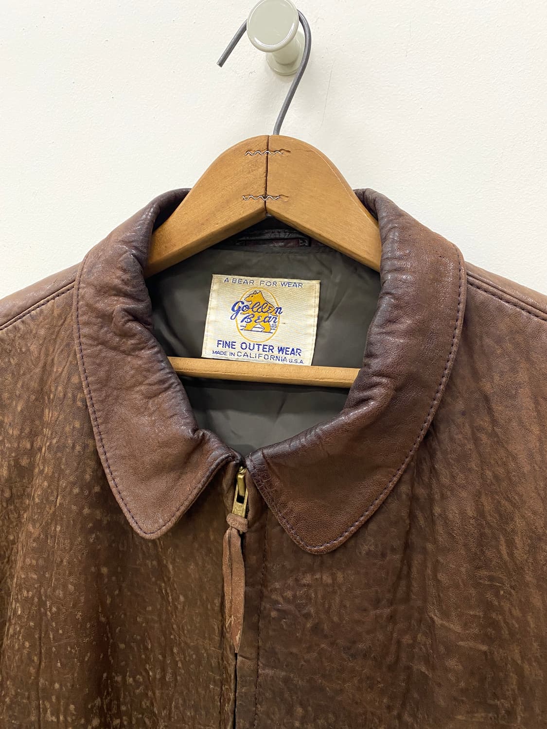 80‘s 골든베어 레더 봄버 자켓 상품이미지4