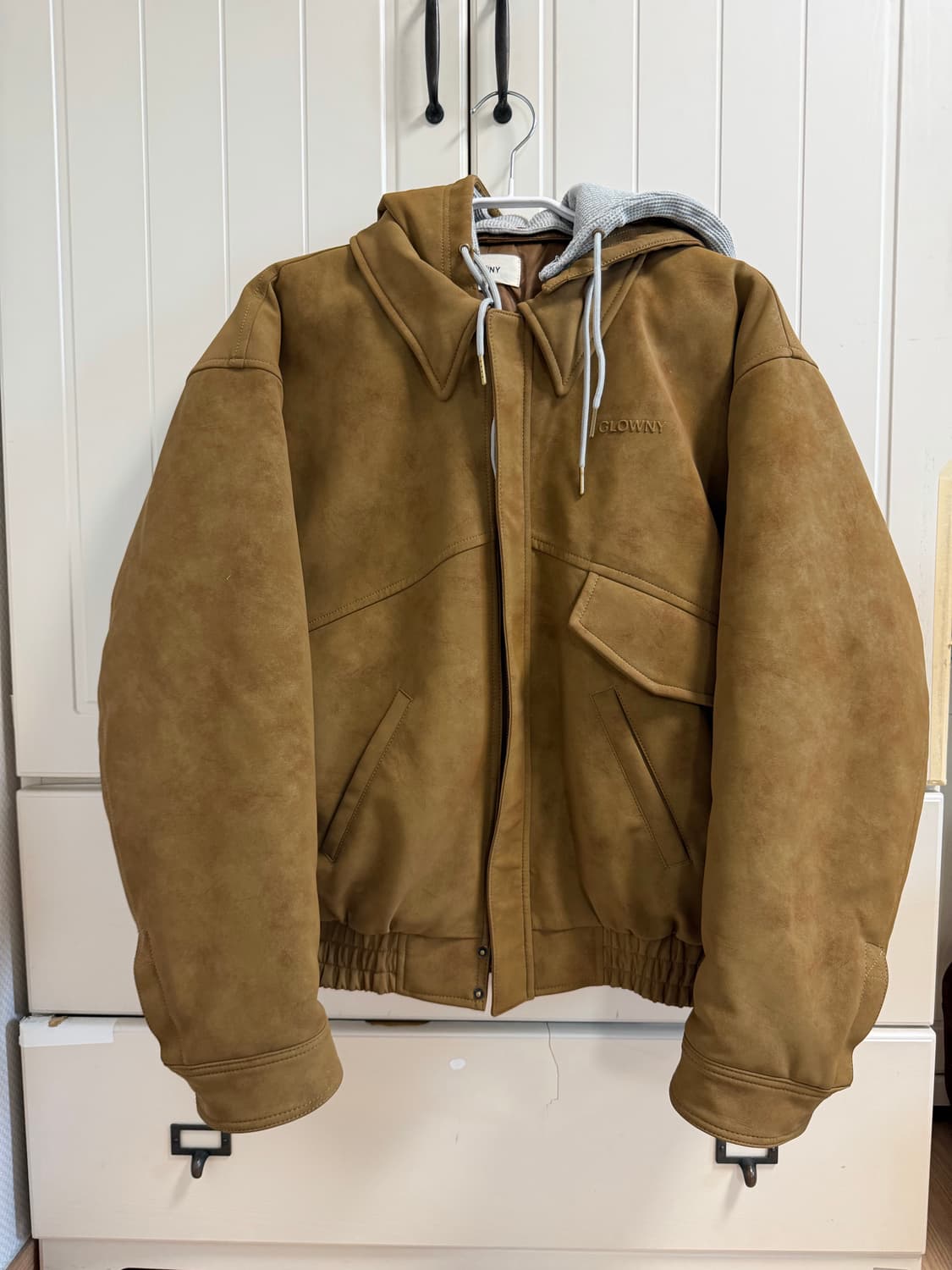 글로니(glowny) 어반 스웨이드 점퍼 브라운 urban M 상품이미지3