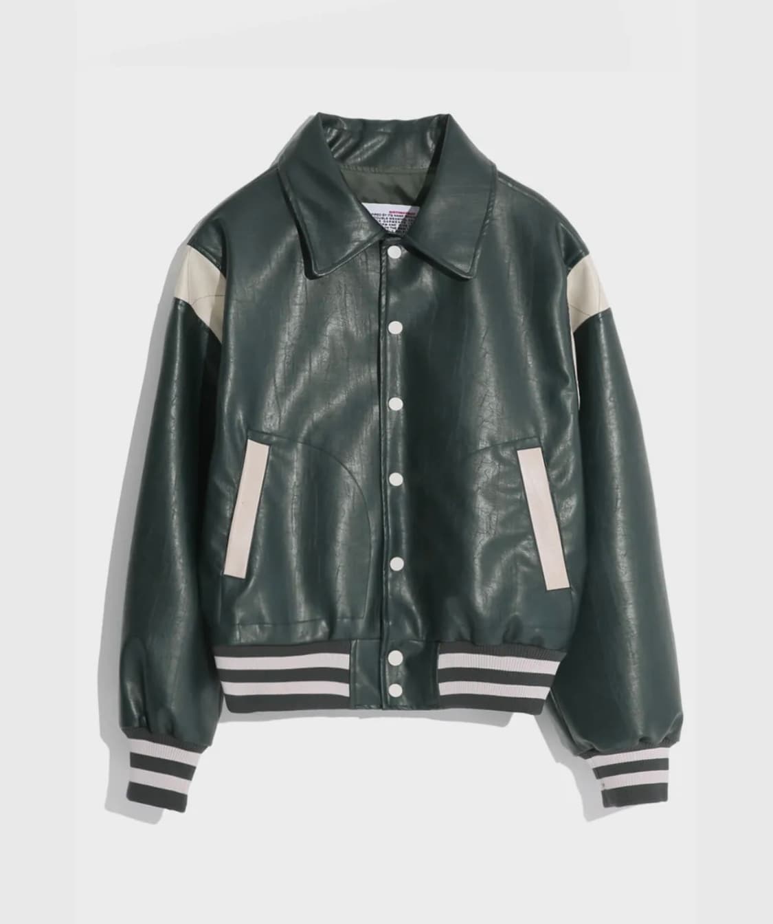 [M] 벌스데이수트 에코 레더 스타디움 자켓 (그린) 상품이미지1