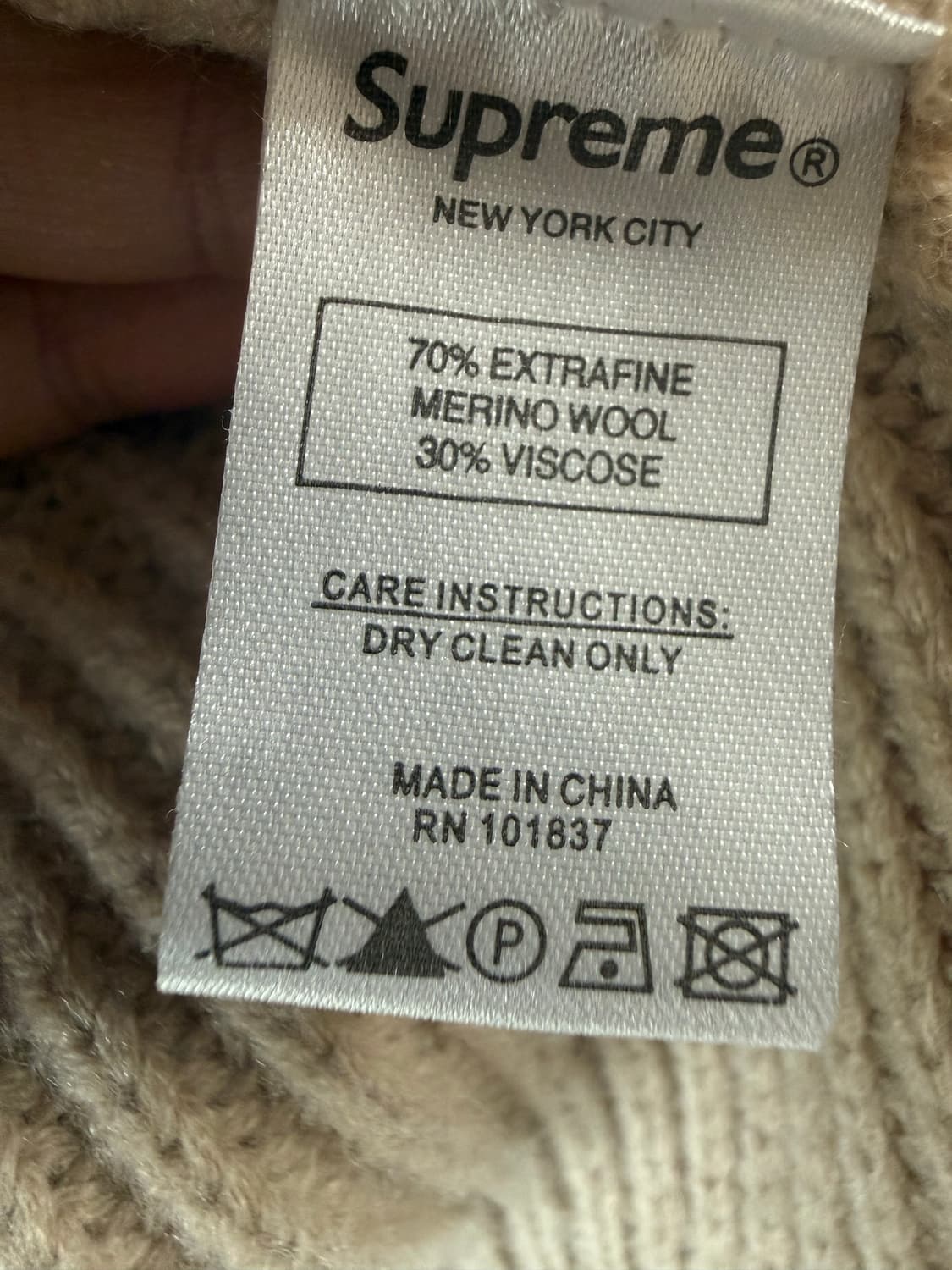 꼼데 X슈프림 니트 XL 상품이미지5