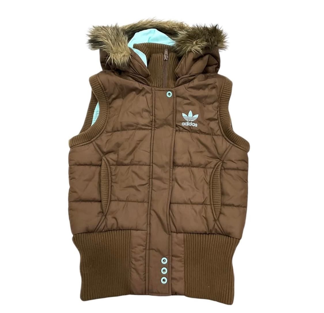 아디다스 민트브라운 조끼패딩 상품이미지1