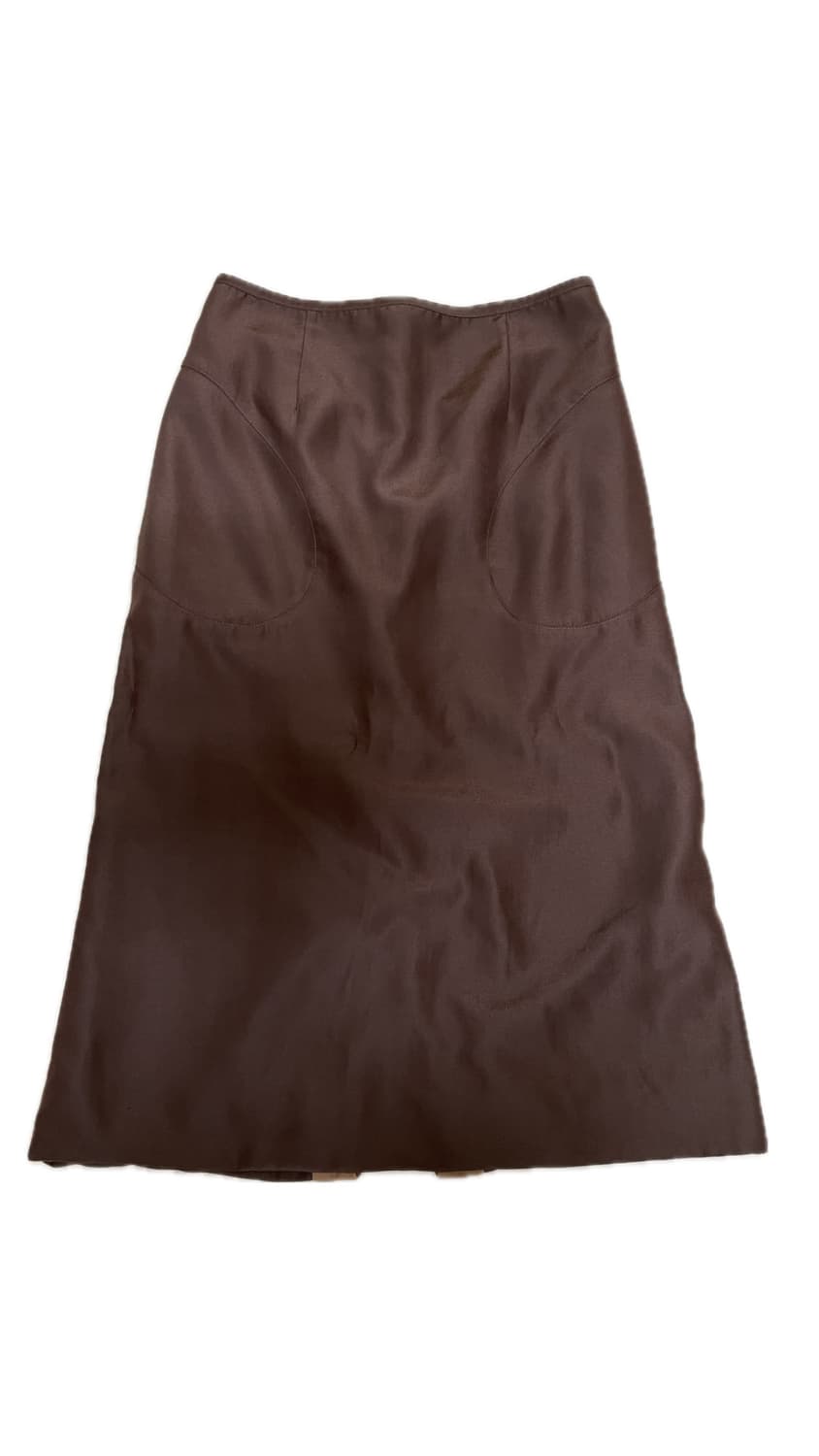 오픈와이와이  실크 미디 스커트 브라운 상품이미지1