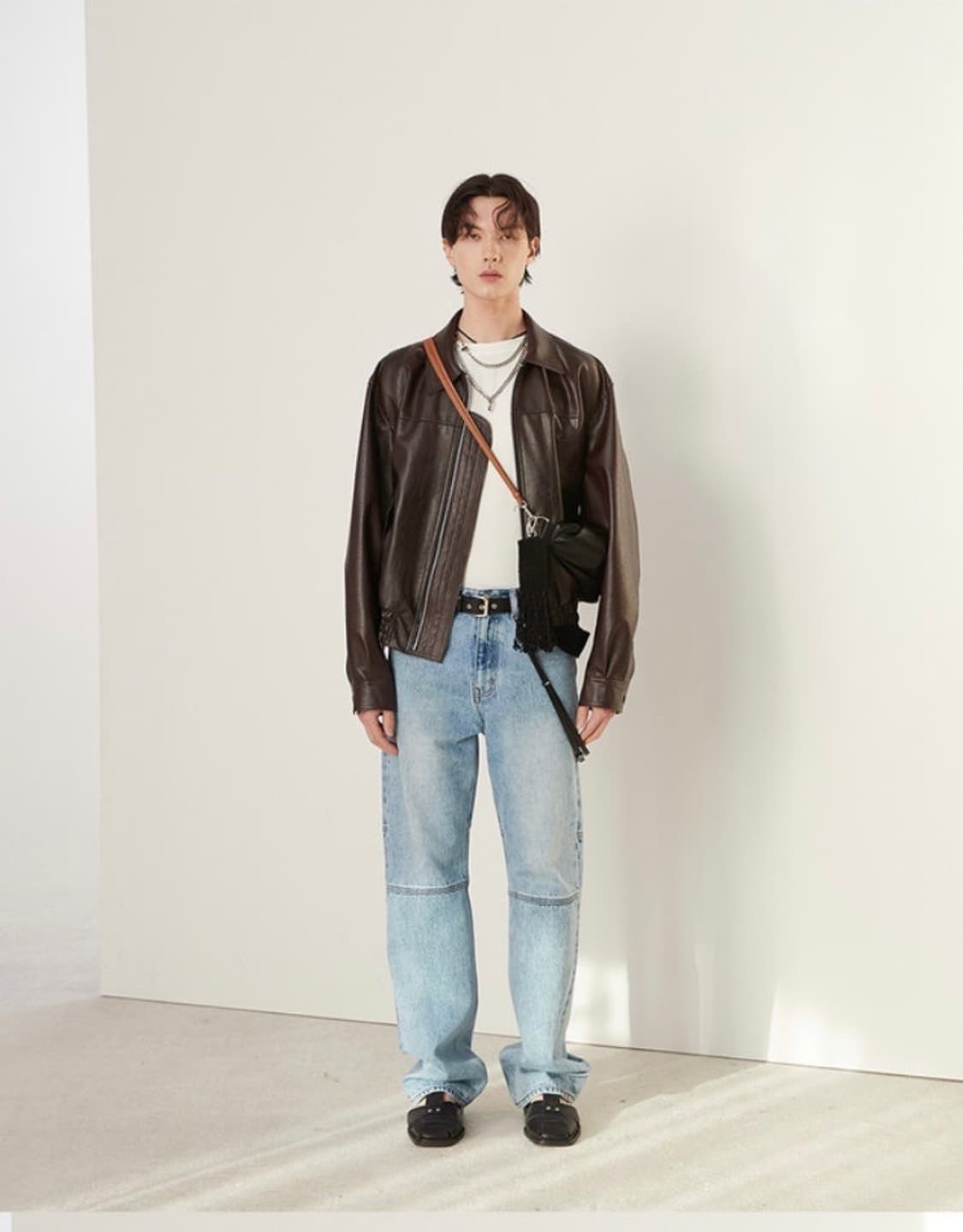 알렌느 플라이트 에코 레더 자켓 다크브라운 [1] 상품이미지3