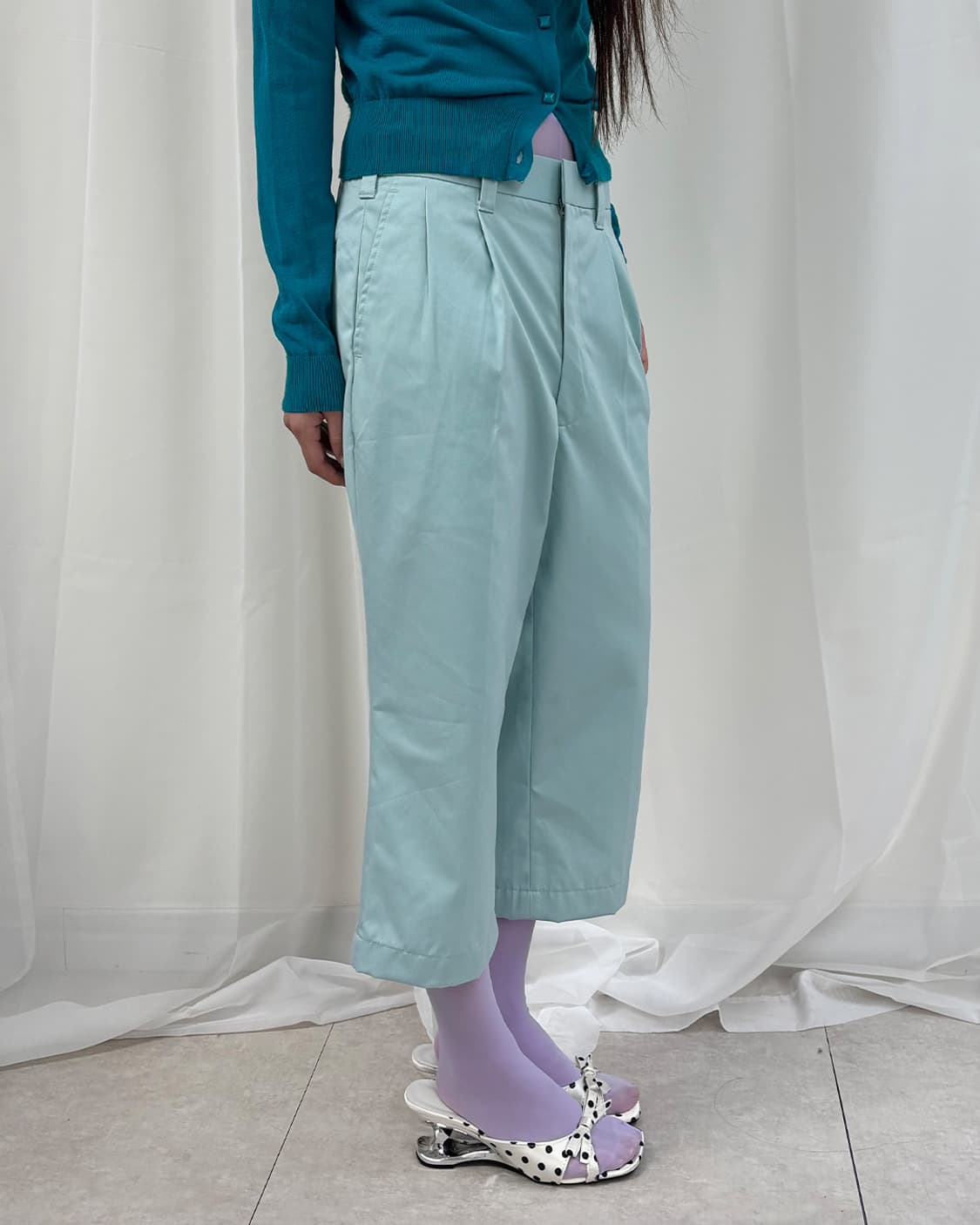 Jichodo light mint 3/4 length slack pant 상품이미지9
