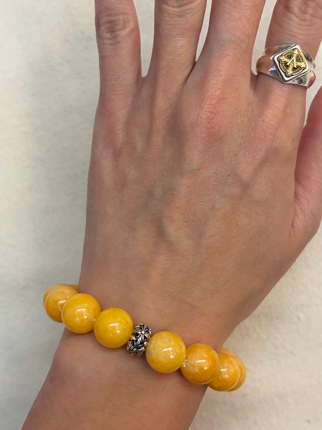 옐로우 제이드 비즈 팔찌 상품이미지4