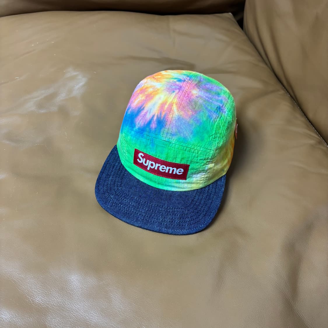 슈프림 캠프캡 모자 박스로고 타이다이 데님 상품이미지1