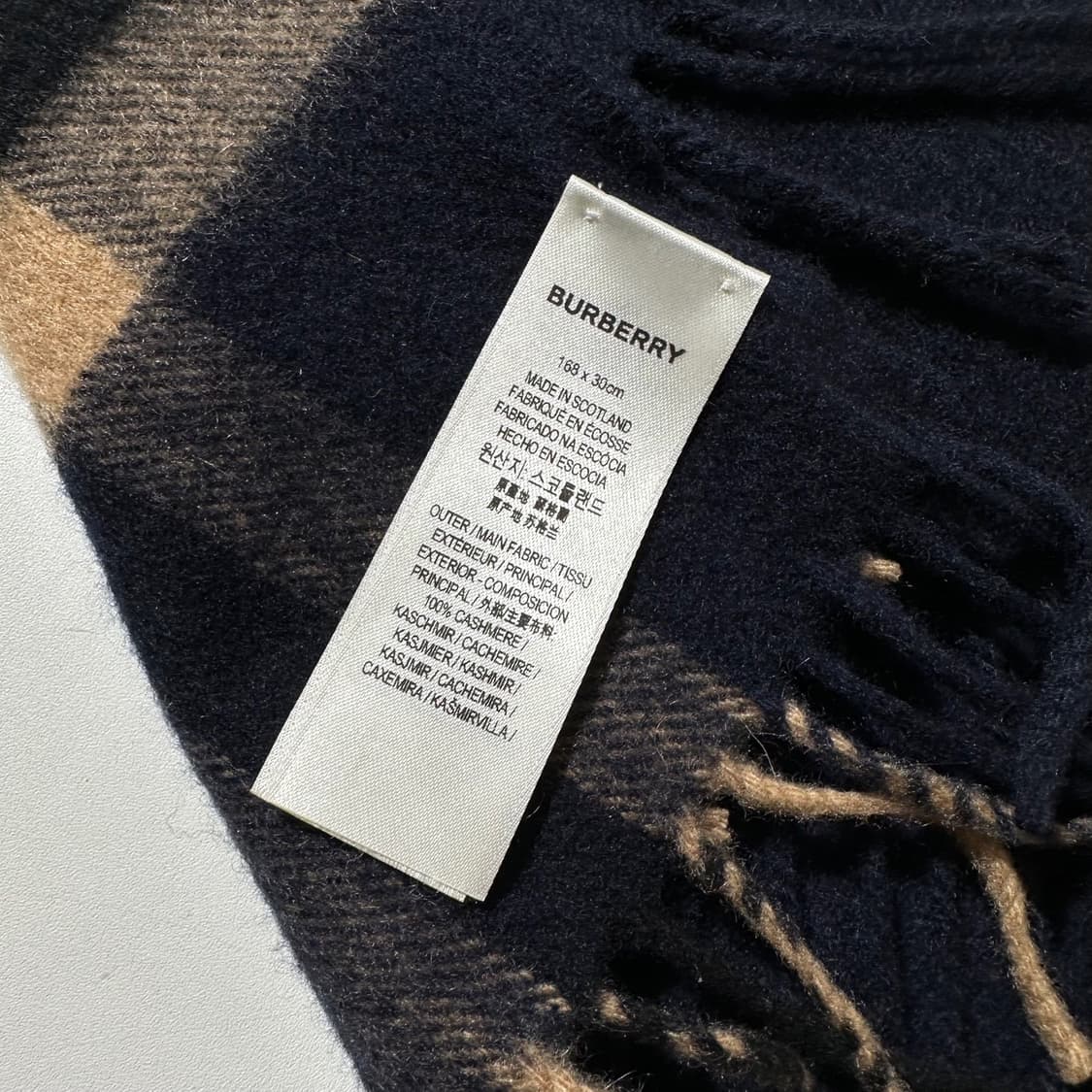 버버리 프린지 캐시미어 100% 체크 머플러 목도리 상품이미지6