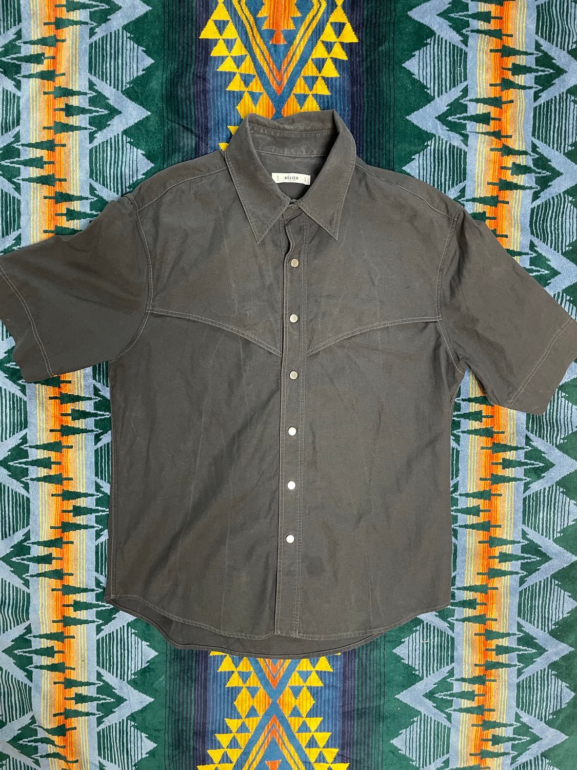 BELIER short sleeve Charcoal shirt L 상품이미지1