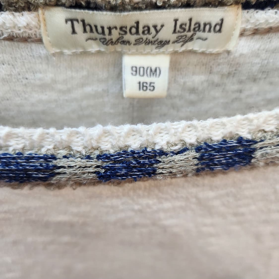 써스데이아일랜드 소매 프린지 데님 믹스 원피스 M(M) 상품이미지6