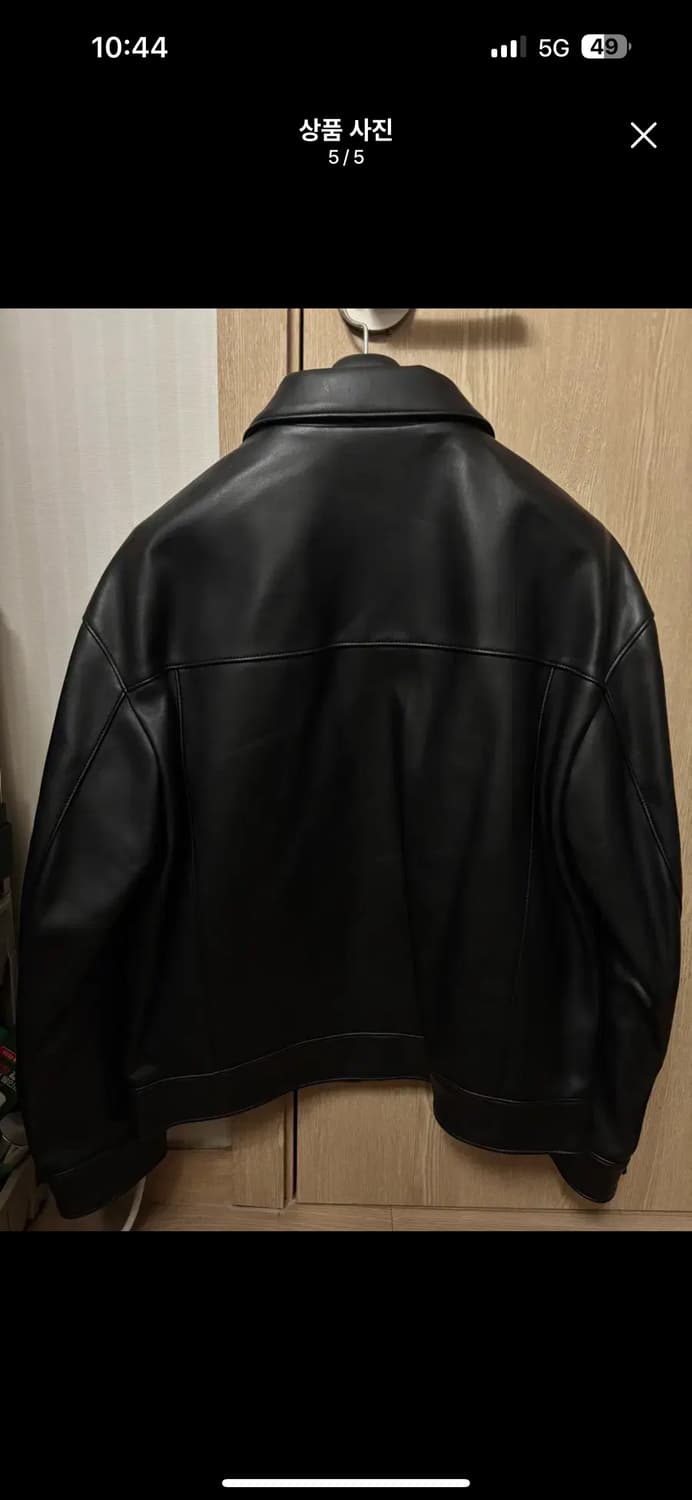 무신사 스탠다드 신세틱 레더 오버사이즈 싱글 재킷 M팝니다 상품이미지5