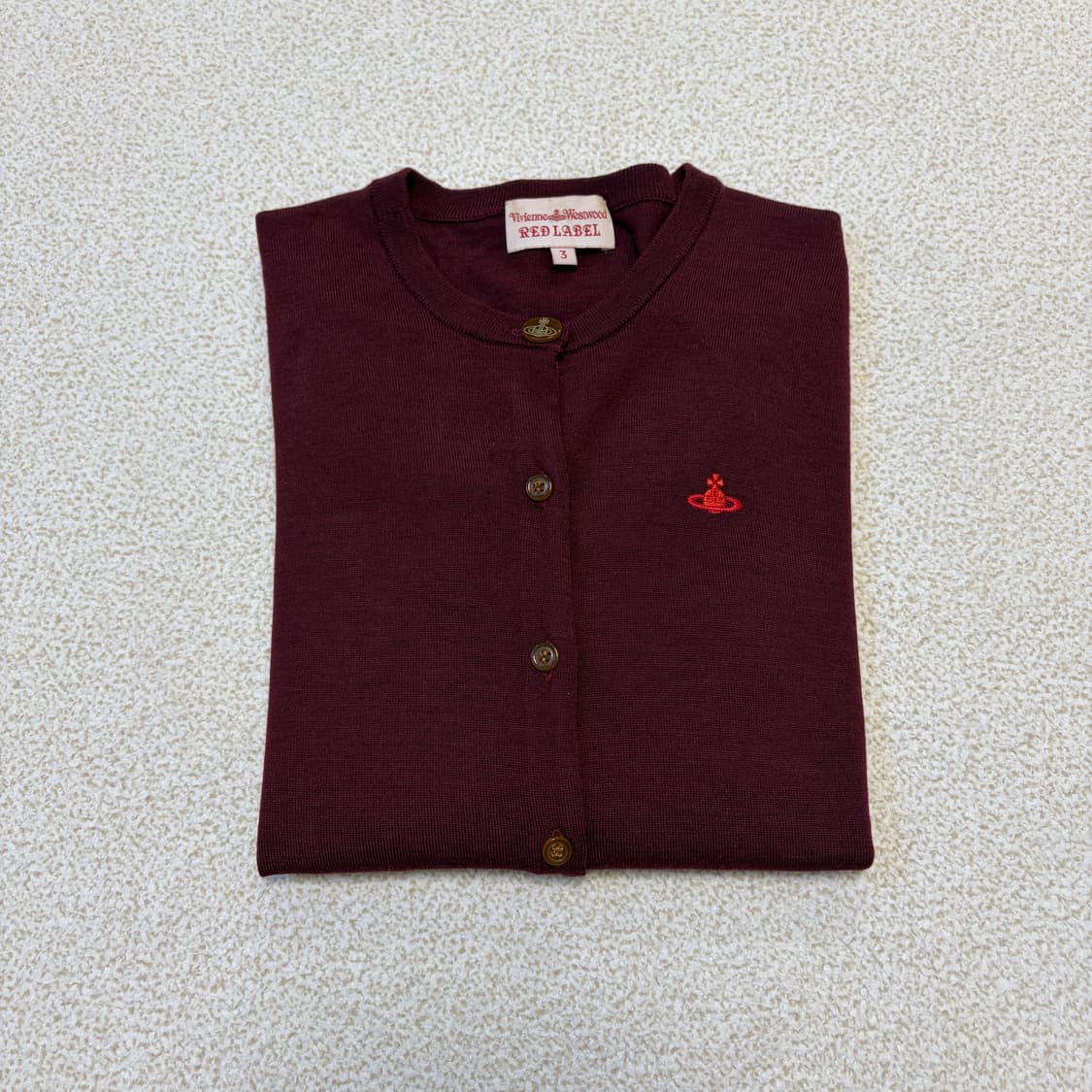 비비안웨스트우드 레드라벨 울 가디건 버건디 상품이미지1