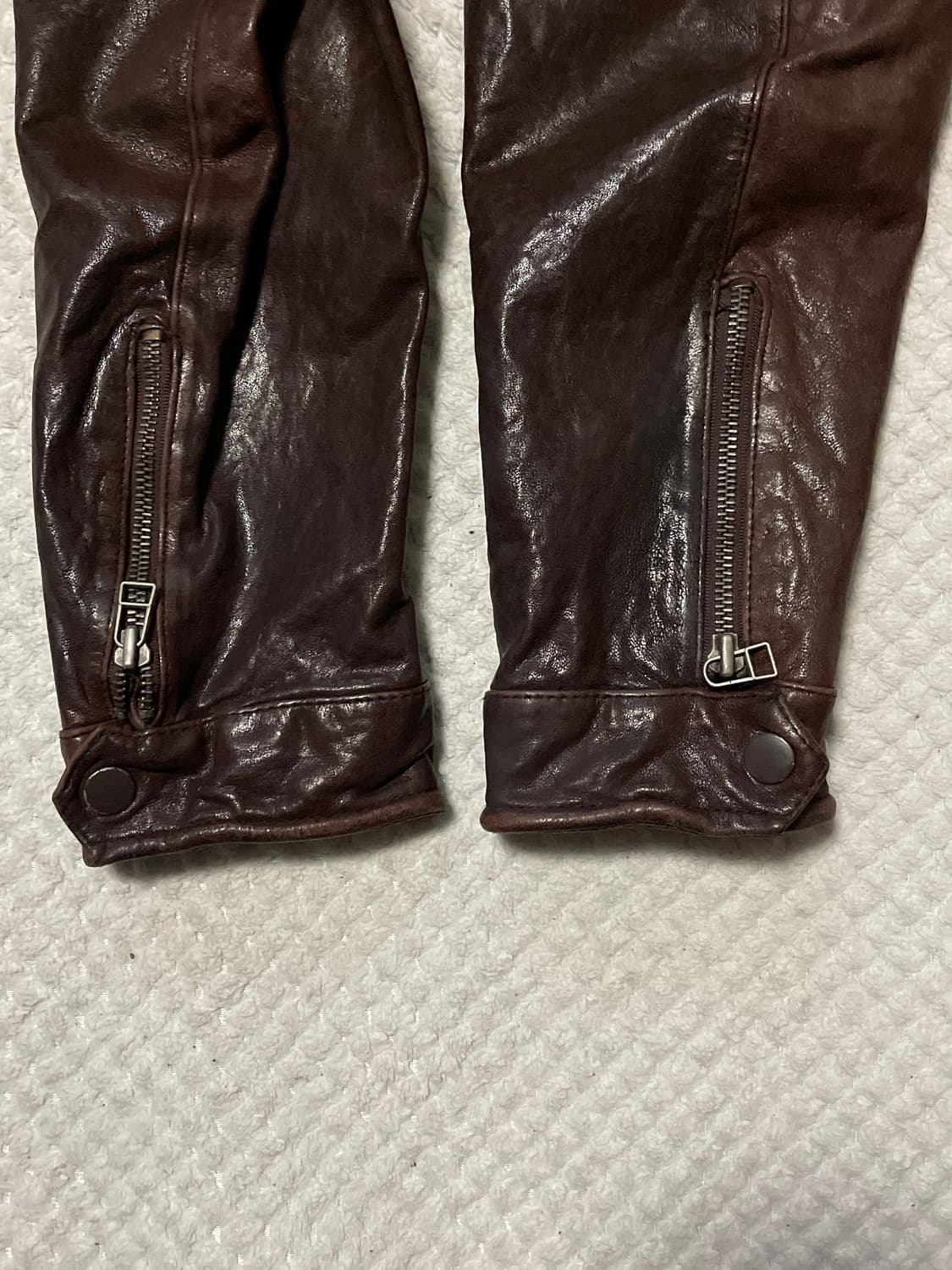 웨스턴 무드 이테리 램스킨 양가죽 포켓 레더 자켓 상품이미지6