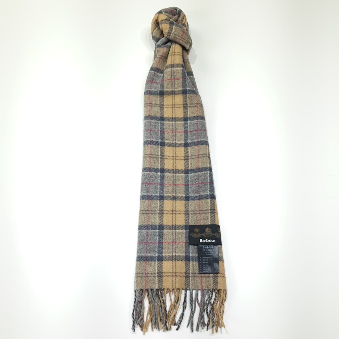 MX339 바버 베이지 클래식 타탄체크 램스울 목도리 머플러 상품이미지5