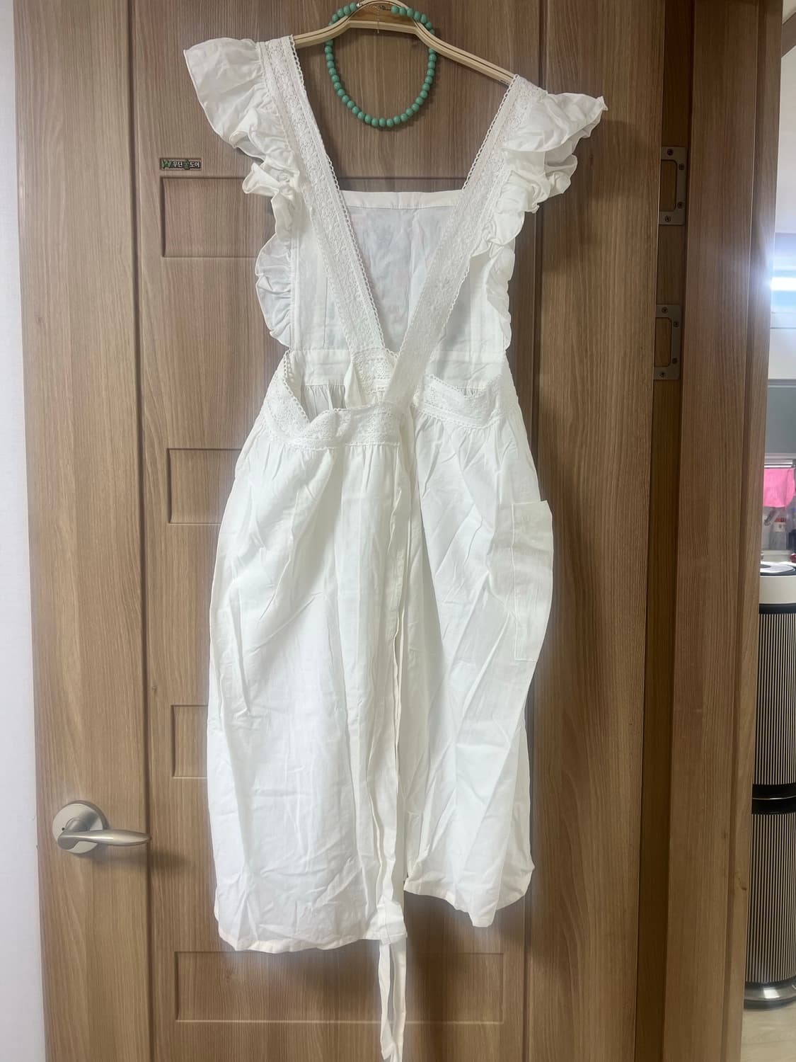 화이트 자수 레이스 원피스 앞치마  상품이미지3