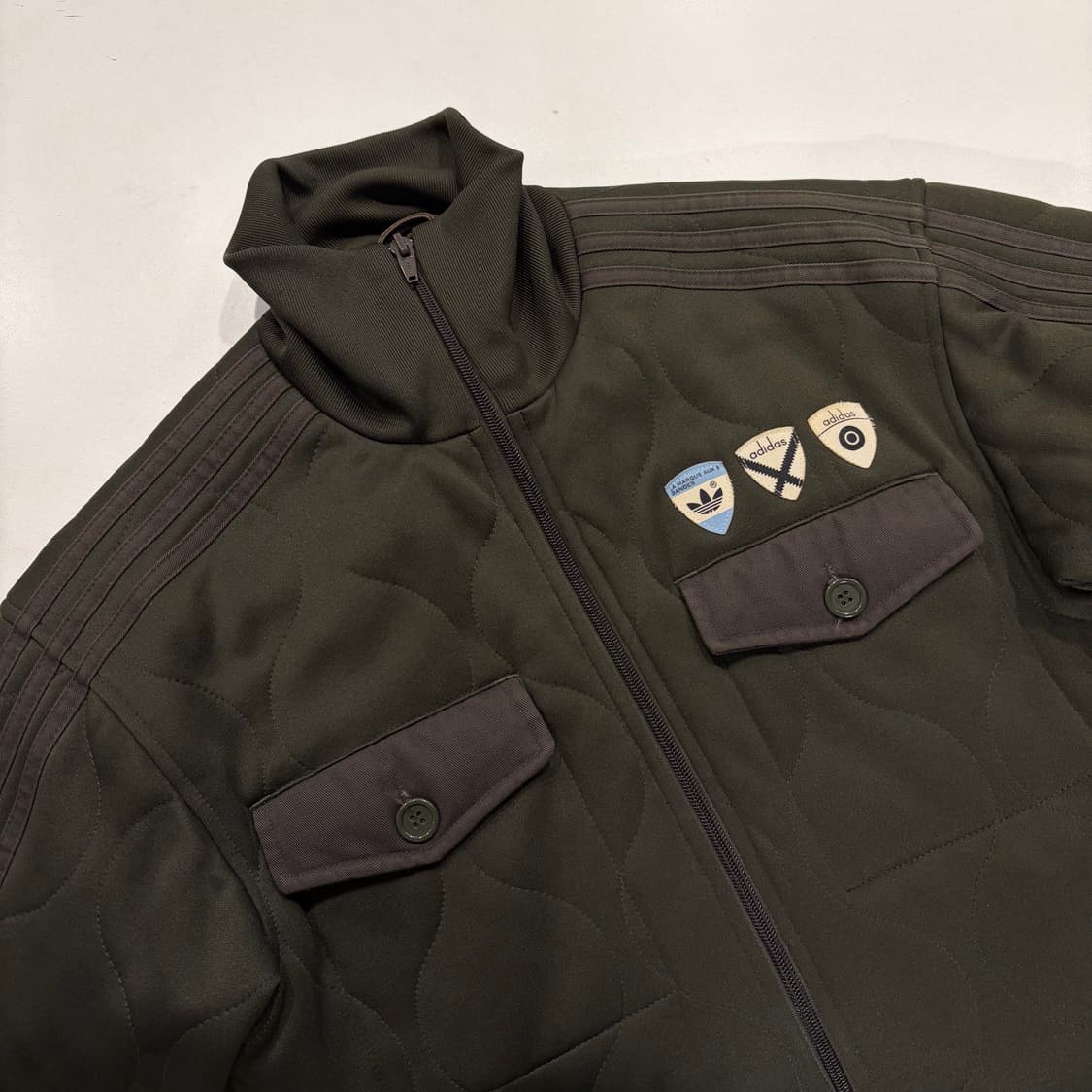 [95] 00s 아디다스 퀼팅 트랙탑 올리브 쓰리스트라이프 B532 상품이미지3