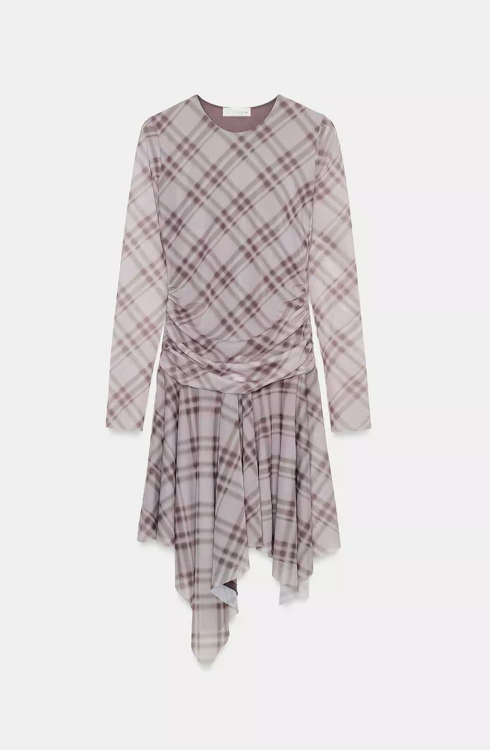 자라 체크 튤 원피스 라일락 상품이미지4