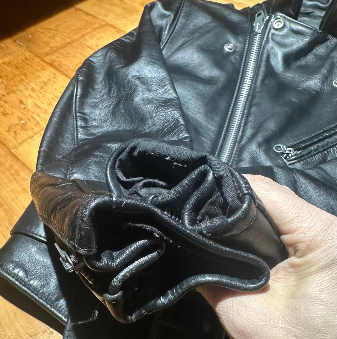 90s Schott 퍼펙토 613 원스타 더블라이더 34사이즈 상품이미지8