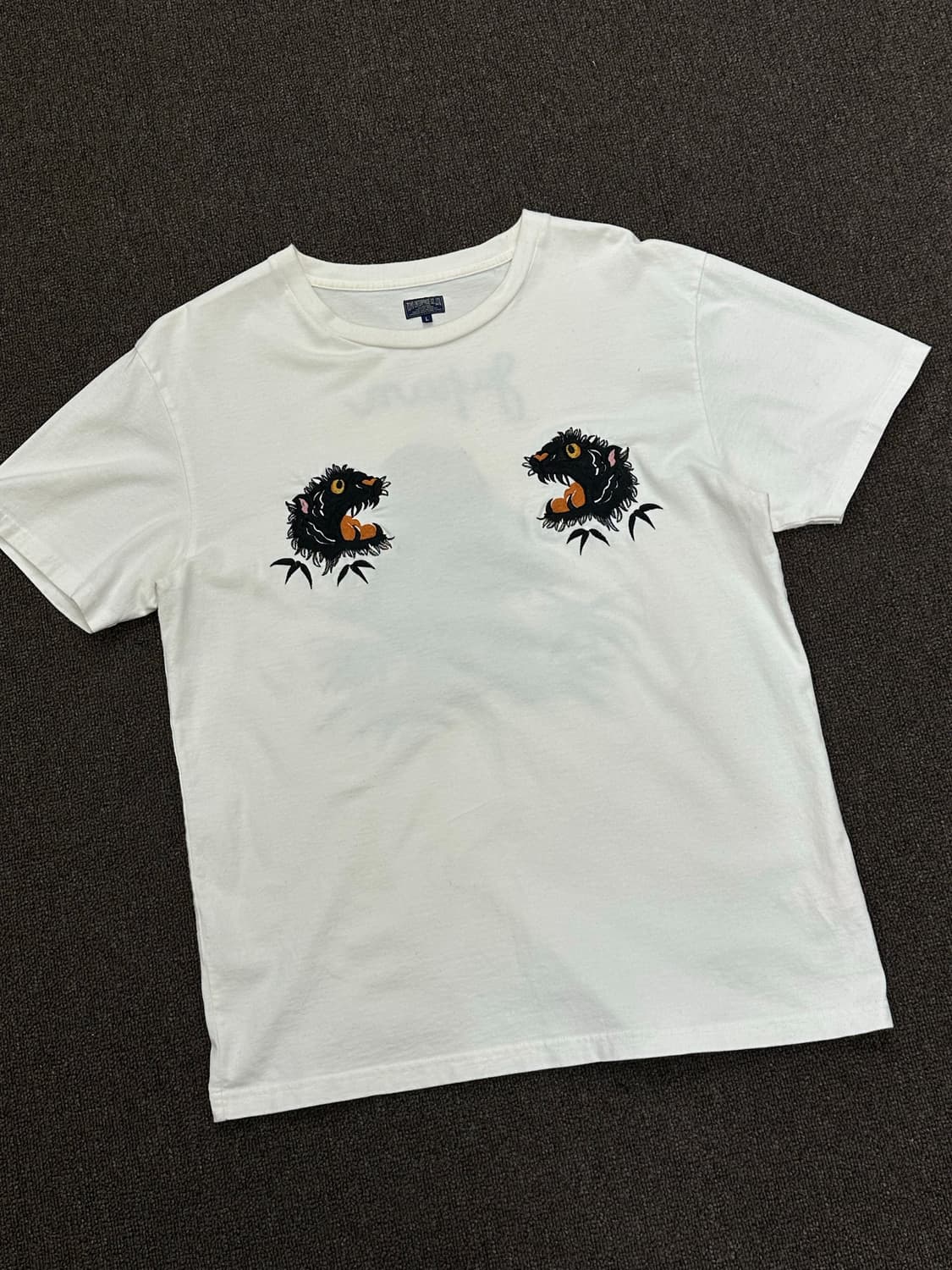 L)토요 엔터프라이즈 빈티지 블랙 타이거 자수 스카 티셔츠 상품이미지3