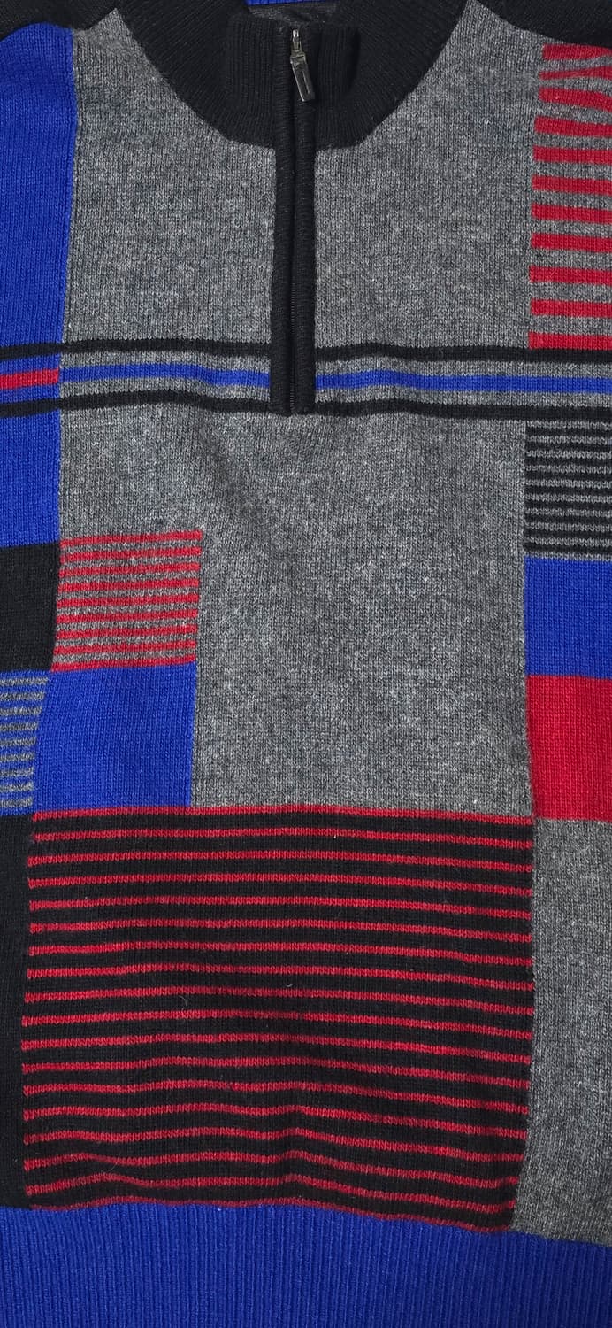 Zishen Homme 남성 배색 반집업 니트 95 상품이미지5