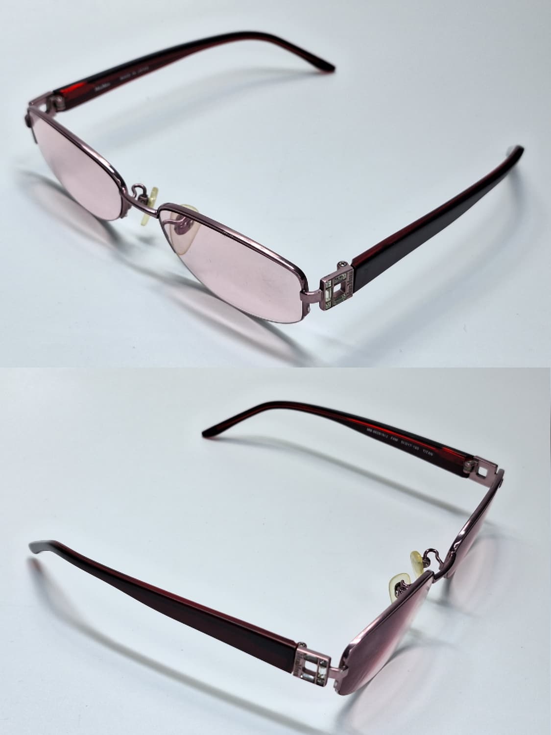 막스마라 MAX MARA mm 8628 티타늄 반무테 안경테 일본 제조  상품이미지7