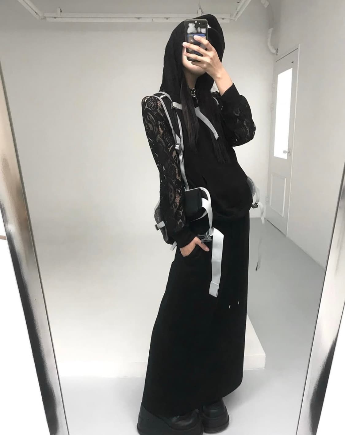 도요샛 빈티지 레이스 후드탑 상품이미지6