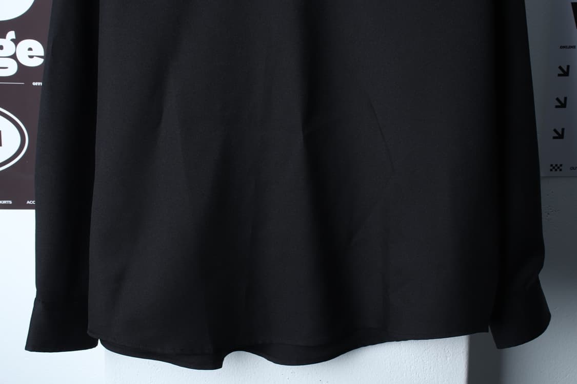 (L-XL) 어반드레스 셔츠 남방 브이넥 폴리 블랙 무지-H3H33937 상품이미지4