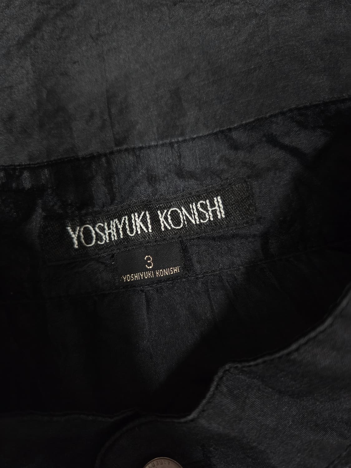 요시유키 코니시 재팬 블랙 실크 헨리넥 셔츠 상품이미지7