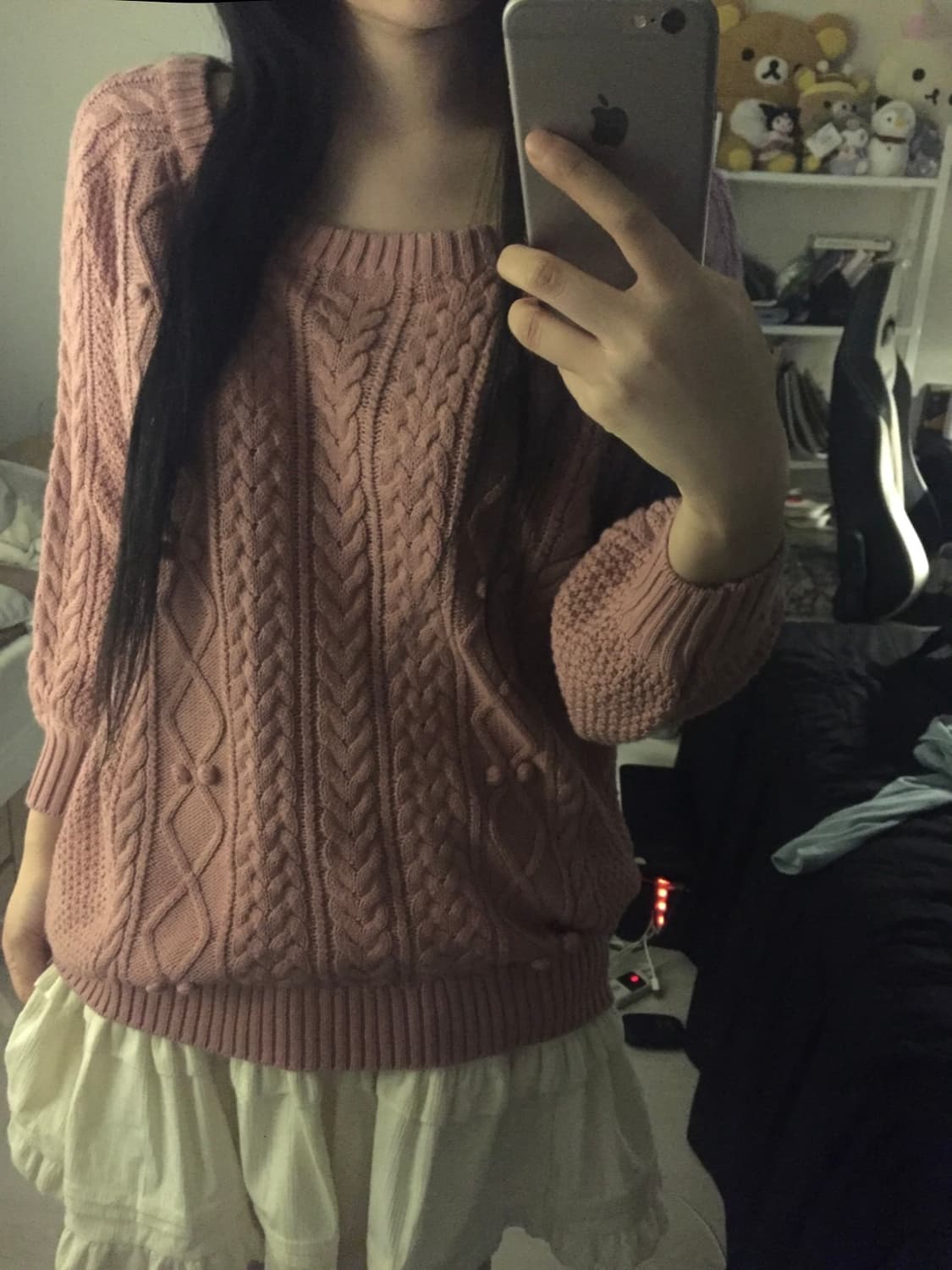 빈티지 리본 아방핏 꽈배기니트 상품이미지2