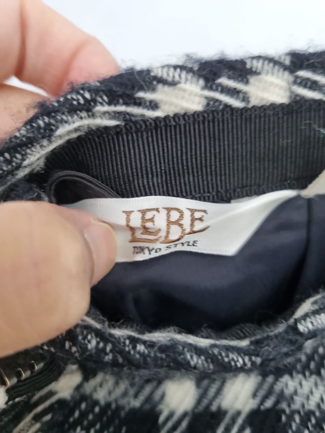 TOKYO STYLE 빈티지 그레이 체크 스커트 울 100% 상품이미지6