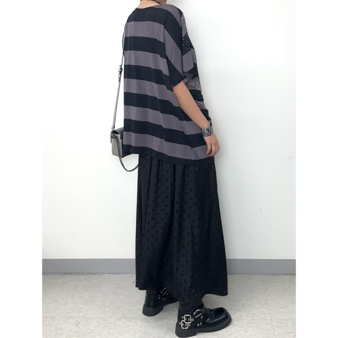 빈티지 블랙 도트 스커트 상품이미지3